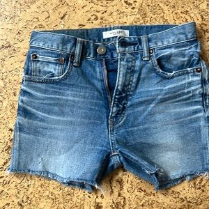Moussy Vintage MV Vivian Ripped Skinny Jean Shorts In Light Blue 25